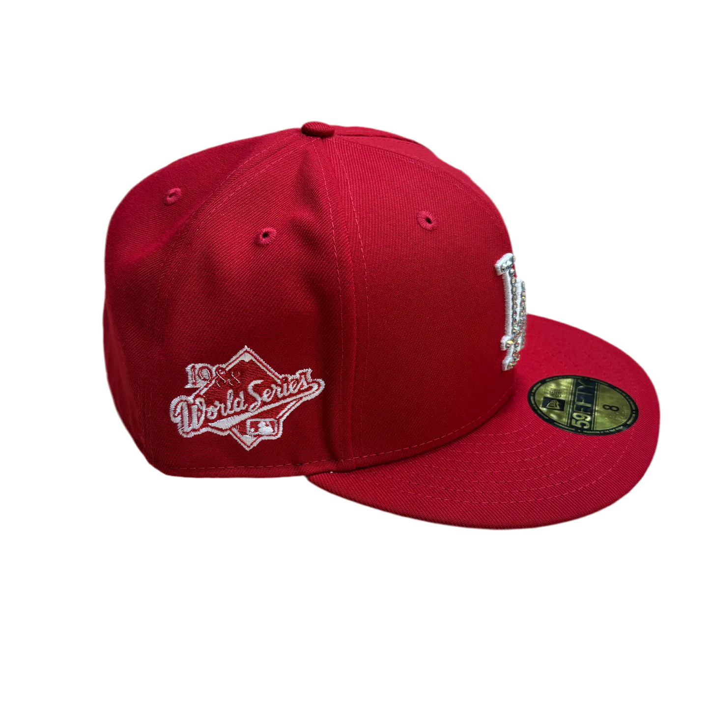 RED RHINESTONE LA FITTED