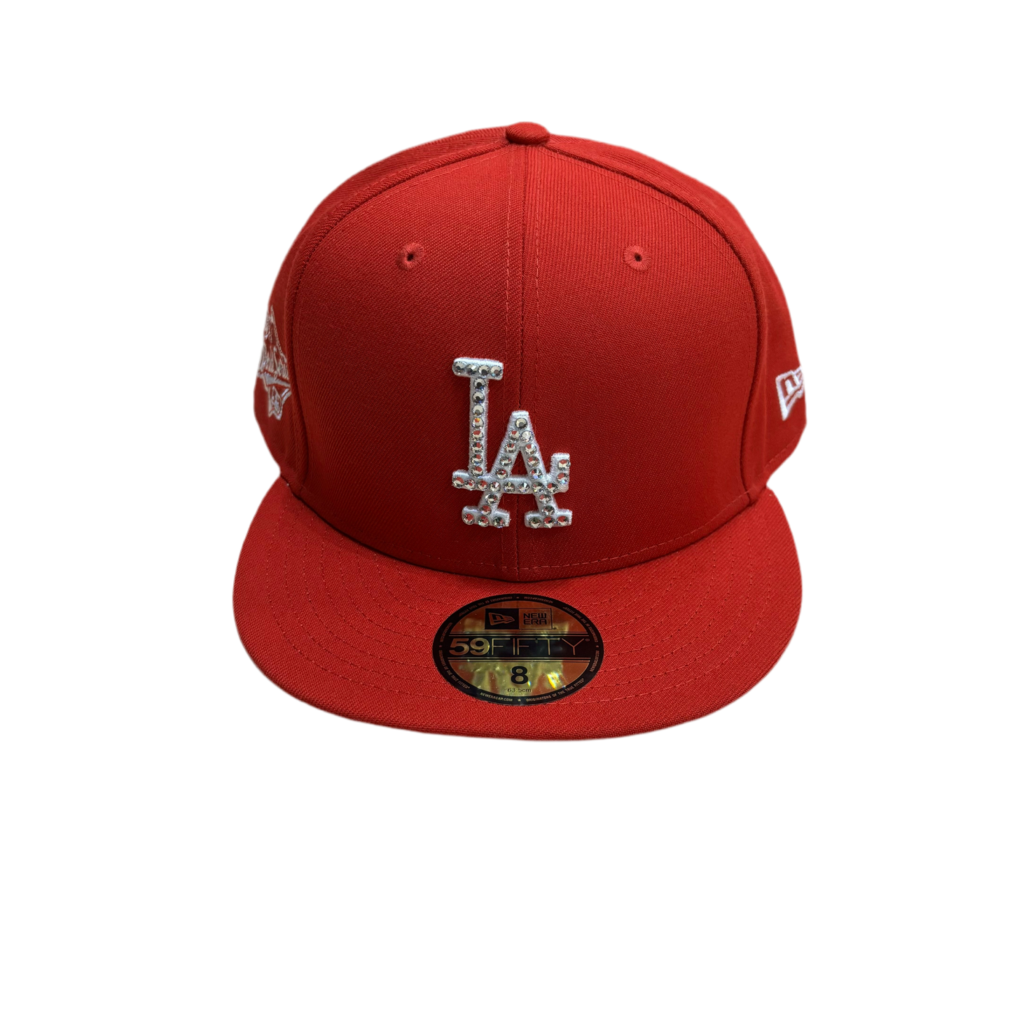 RED RHINESTONE LA FITTED
