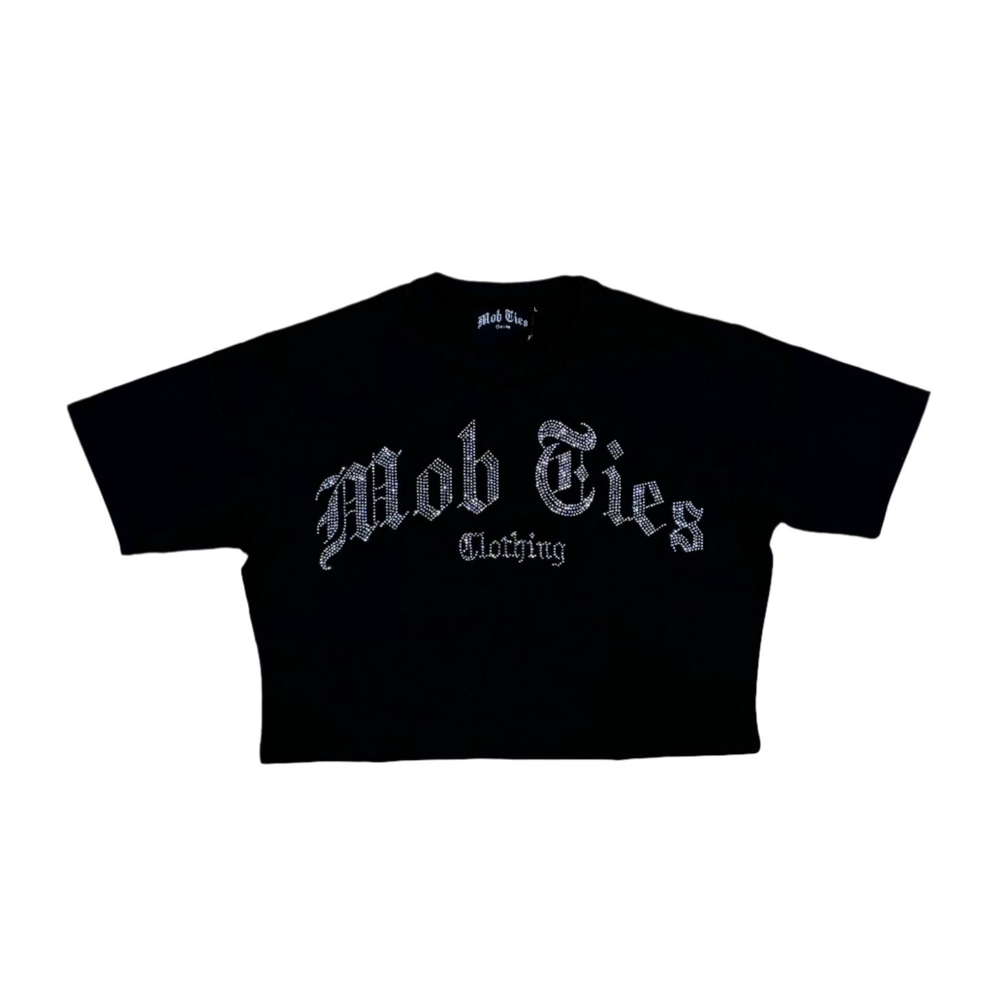 CROP RHINESTONE TEE "WMNS"