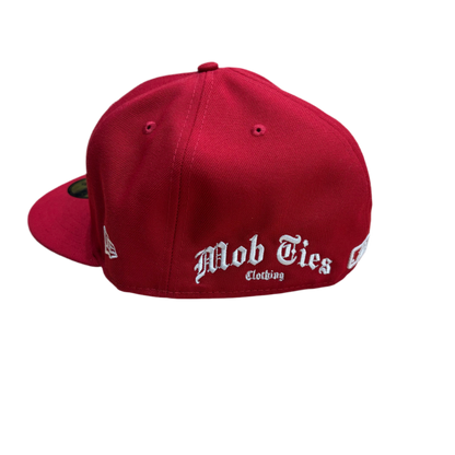 RED RHINESTONE LA FITTED